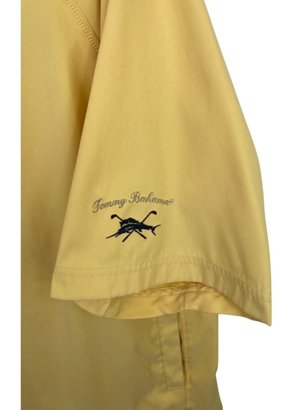 Tommy Bahama Yellow Short Sleeve 1/4 Zip Windbreaker Pullover Mens Size Large - Picture 5 of 7